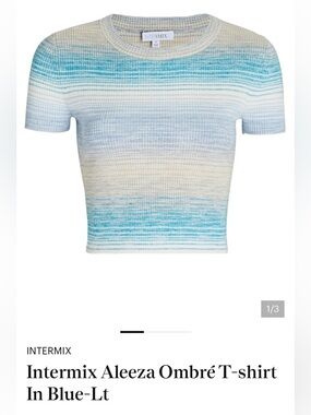 INTERMIX Aleeza Ombre Short-Sleeve Knit Tee. Size Medium